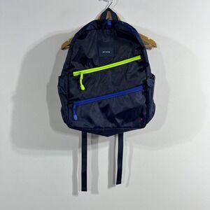 STATE Kane Kids Ripstop Backpack Navy Blue Neon Yellow Blue OS Travel Outdoors